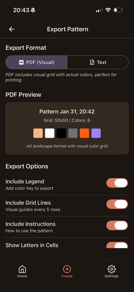 Export & Create
